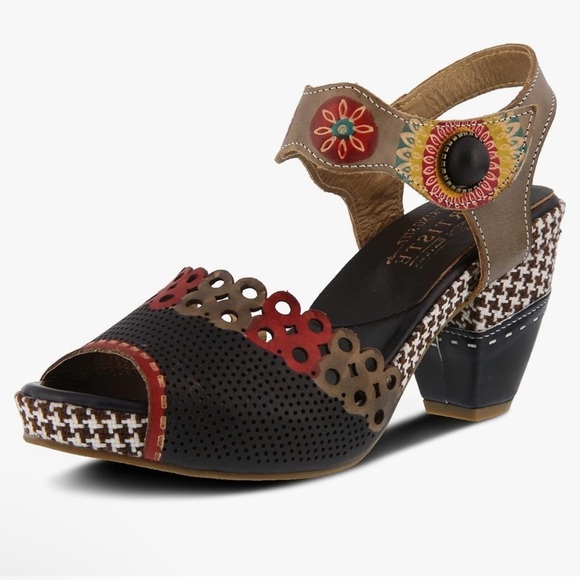 NEW Spring Step L'Artiste Jive Leather Platform Heel Sandals Size 41 (9.5-10) - Picture 1 of 6